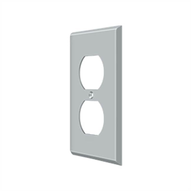 Deltana - Switch Plate, Double Outlet - Brushed Chrome