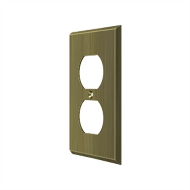 Deltana - Switch Plate, Double Outlet - Antique Brass
