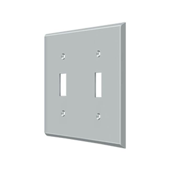 Deltana - Switch Plate, Double Standard - Brushed Chrome