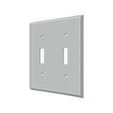 Deltana - Switch Plate, Double Standard - Brushed Chrome