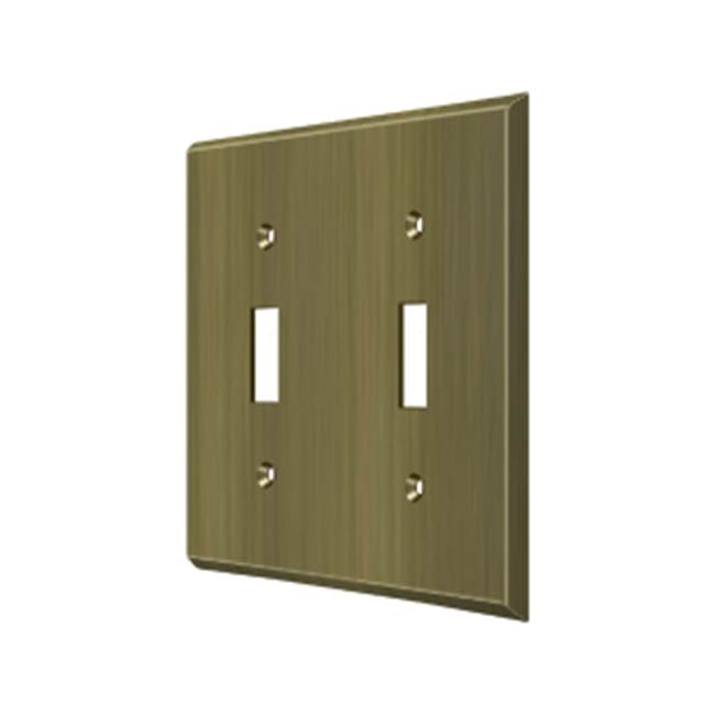 Deltana - Switch Plate, Double Standard - Antique Brass