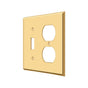 Deltana - Switch Plate, Single Switch/Double Outlet - PVD Polished Brass