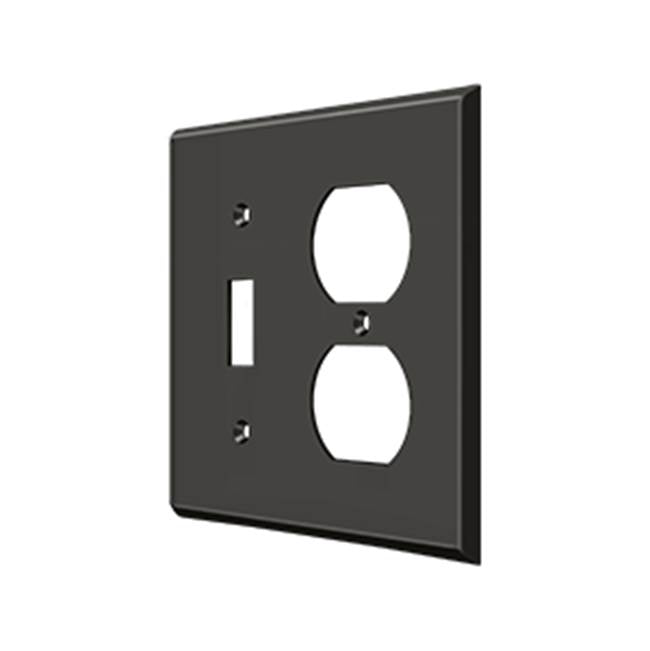 Deltana - Switch Plate, Single Switch/Double Outlet - Oil-rubbed Bronze