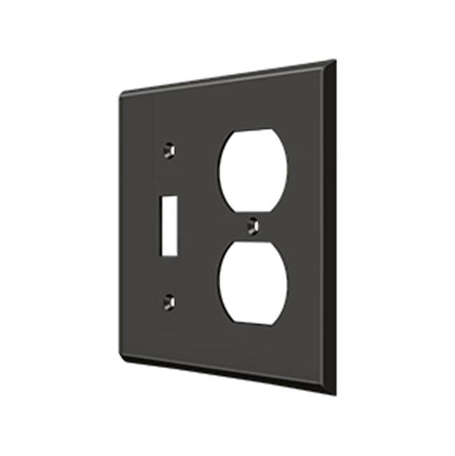 Deltana - Switch Plate, Single Switch/Double Outlet - Oil-rubbed Bronze