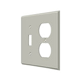 Deltana - Switch Plate, Single Switch/Double Outlet - Brushed Nickel