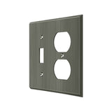 Deltana - Switch Plate, Single Switch/Double Outlet - Antique Nickel