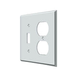 Deltana - Switch Plate, Single Switch/Double Outlet - Polished Chrome