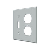 Deltana - Switch Plate, Single Switch/Double Outlet - Brushed Chrome