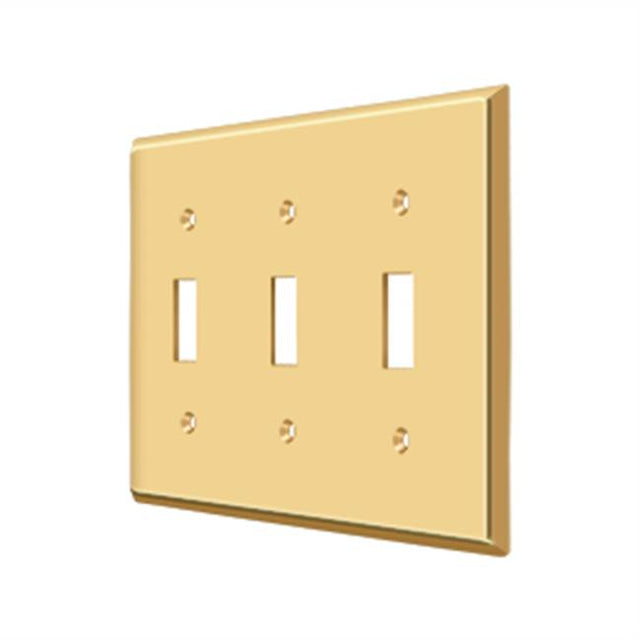 Deltana - Switch Plate, Triple Standard - PVD Polished Brass