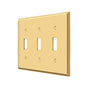 Deltana - Switch Plate, Triple Standard - PVD Polished Brass