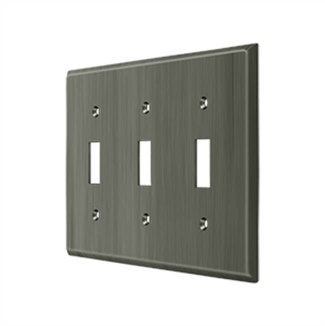 Deltana - Switch Plate, Triple Standard - Antique Nickel