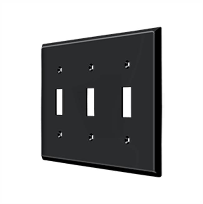 Deltana - Switch Plate, Triple Standard - Paint Black