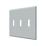 Deltana - Switch Plate, Triple Standard - Brushed Chrome