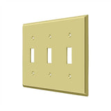 Deltana - Switch Plate, Triple Standard - Polished Brass