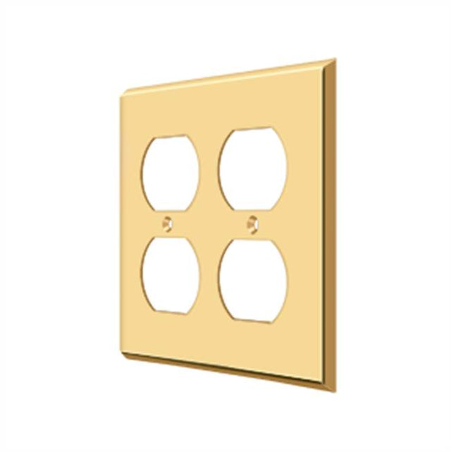 Deltana - Switch Plate, Quadruple Outlet - PVD Polished Brass