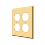 Deltana - Switch Plate, Quadruple Outlet - PVD Polished Brass