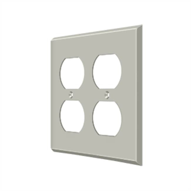Deltana - Switch Plate, Quadruple Outlet - Brushed Nickel