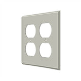 Deltana - Switch Plate, Quadruple Outlet - Brushed Nickel