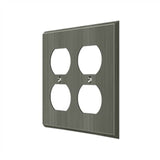Deltana - Switch Plate, Quadruple Outlet - Antique Nickel