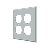 Deltana - Switch Plate, Quadruple Outlet - Brushed Chrome