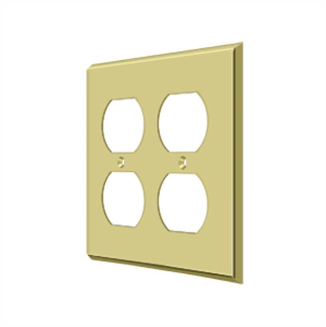 Deltana - Switch Plate, Quadruple Outlet - Polished Brass