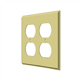 Deltana - Switch Plate, Quadruple Outlet - Polished Brass
