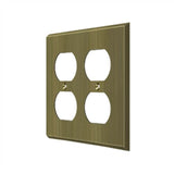 Deltana - Switch Plate, Quadruple Outlet - Antique Brass