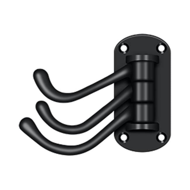 Deltana - Triple Swivel Hook, Heavy Duty, 4'' Projection - Paint Black