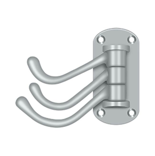 Deltana - Triple Swivel Hook, Heavy Duty, 4'' Projection - Brushed Chrome