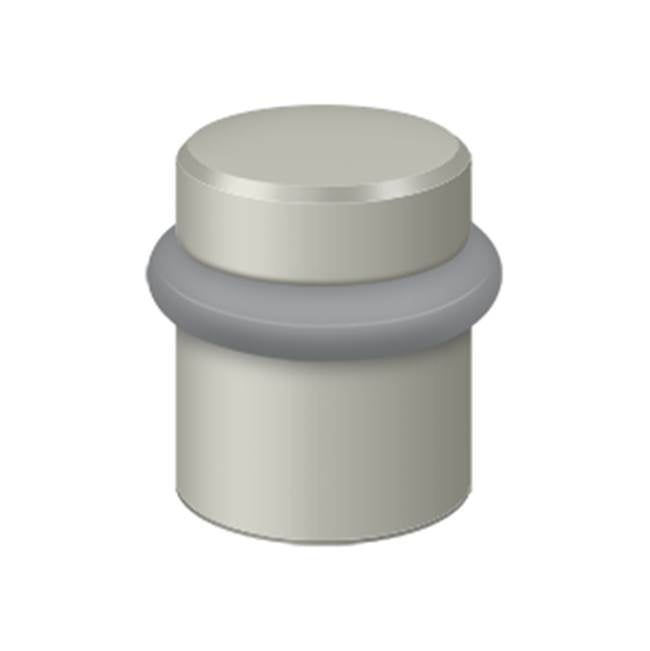 Deltana - Round Universal Floor Bumper 1-1/2'', Solid Brass - Brushed Nickel