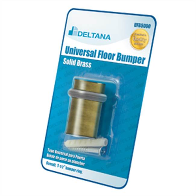 Deltana - Universal Floor Bumper Blister Pack 2'', Solid Brass - Antique Brass