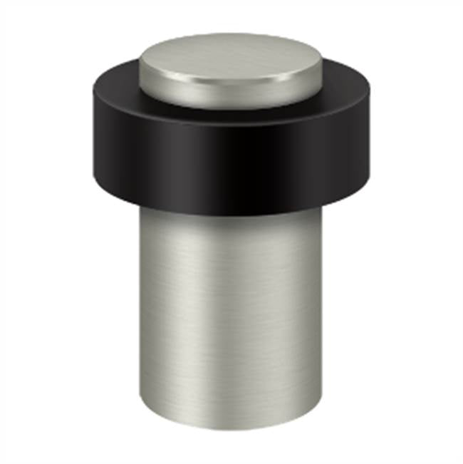 Deltana - Round Universal Floor Bumper 3'', Heavy Duty, Solid Brass - Brushed Nickel