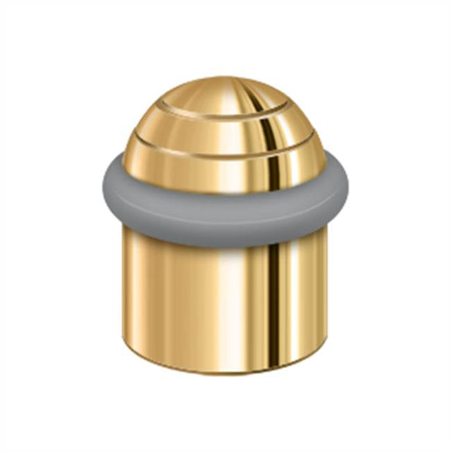 Deltana - Round Universal Floor Bumper Dome Cap 1-5/8'', Solid Brass - PVD Polished Brass