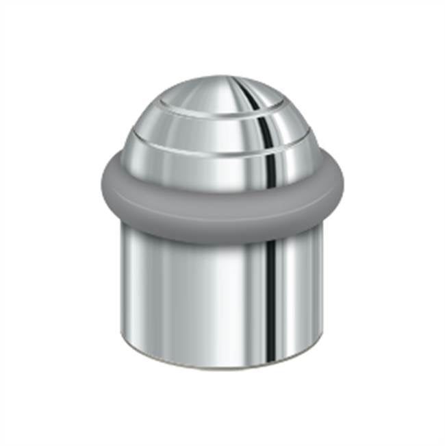 Deltana - Round Universal Floor Bumper Dome Cap 1-5/8'', Solid Brass - Polished Chrome