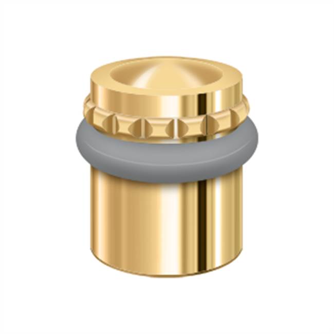 Deltana - Round Universal Floor Bumper Pattern Cap 1-5/8'', Solid Brass - PVD Polished Brass