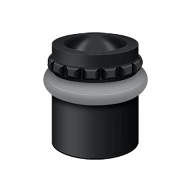 Deltana - Round Universal Floor Bumper Pattern Cap 1-5/8'', Solid Brass - Paint Black
