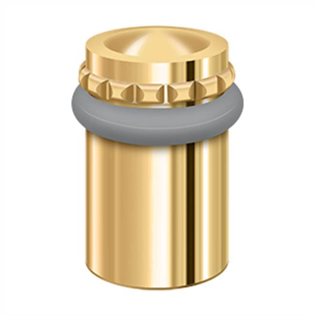 Deltana - Round Universal Floor Bumper Pattern Cap 2-1/8'', Solid Brass - PVD Polished Brass