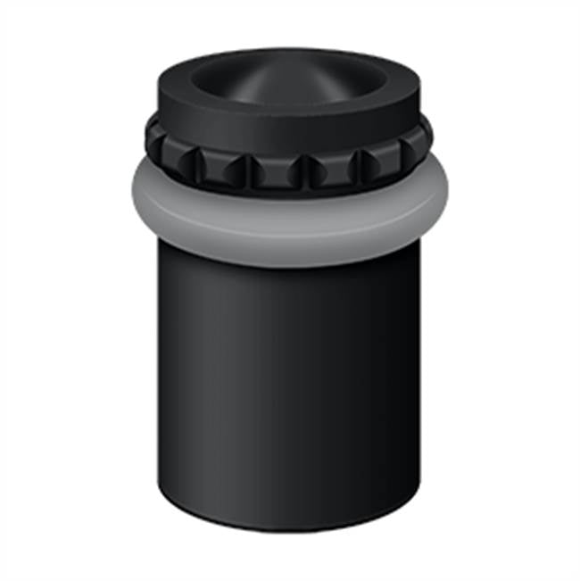 Deltana - Round Universal Floor Bumper Pattern Cap 2-1/8'', Solid Brass - Paint Black