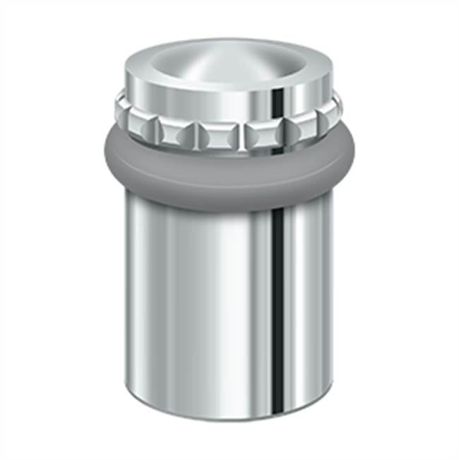 Deltana - Round Universal Floor Bumper Pattern Cap 2-1/8'', Solid Brass - Polished Chrome