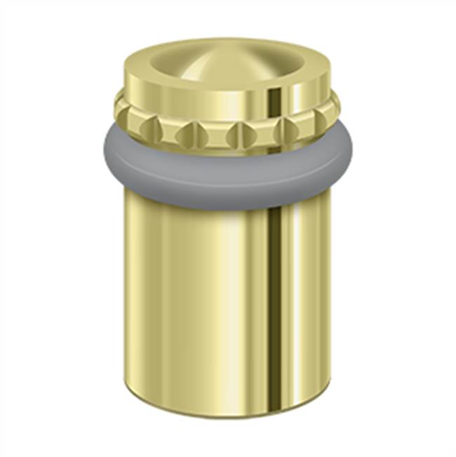 Deltana - Round Universal Floor Bumper Pattern Cap 2-1/8'', Solid Brass - Polished Brass