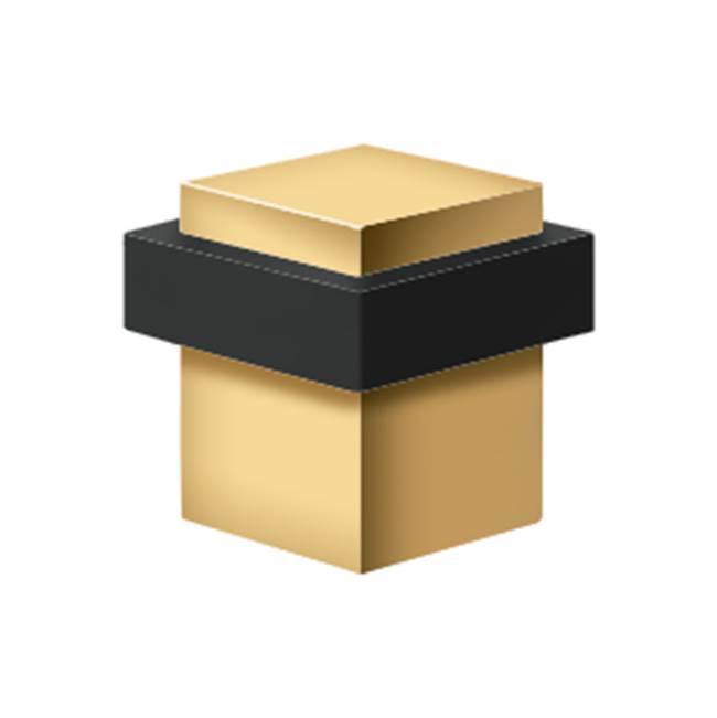 Deltana - Square Universal Floor Bumper 1-3/8'', Solid Brass - PVD Polished Brass
