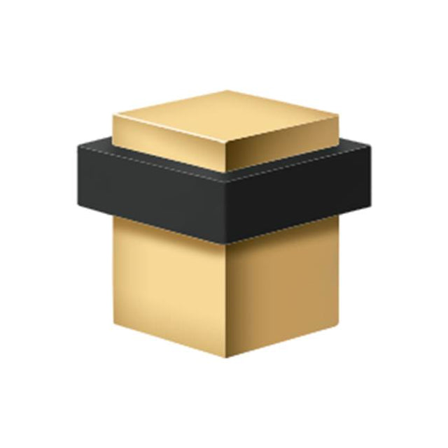 Deltana - Square Universal Floor Bumper 1-3/8'', Solid Brass - PVD Polished Brass
