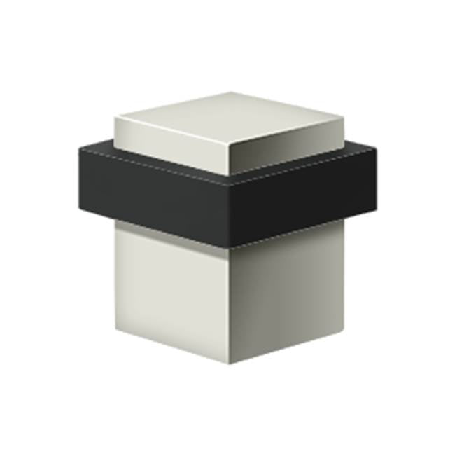Deltana - Square Universal Floor Bumper 1-3/8'', Solid Brass - Polished Nickel