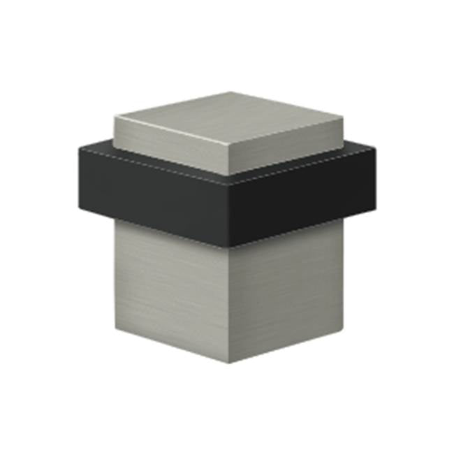 Deltana - Square Universal Floor Bumper 1-3/8'', Solid Brass - Brushed Nickel
