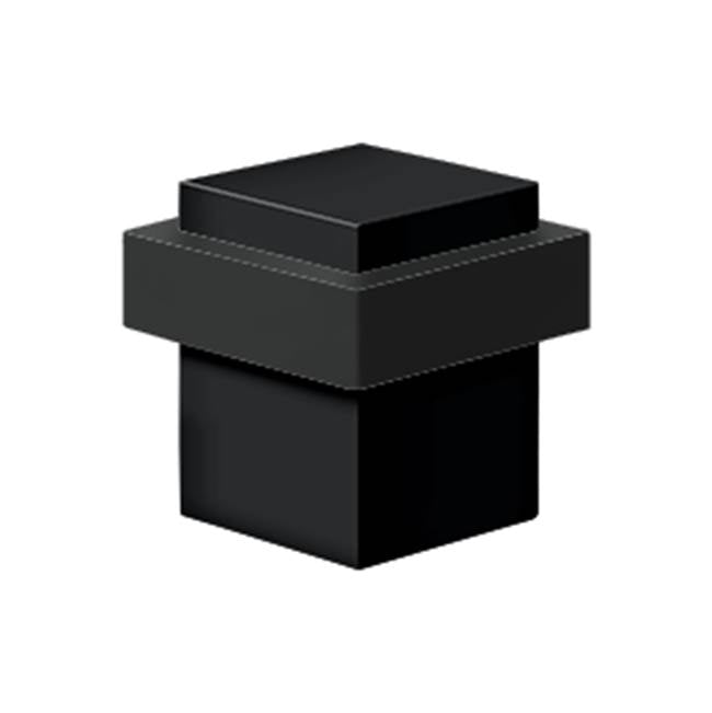 Deltana - Square Universal Floor Bumper 1-3/8'', Solid Brass - Paint Black