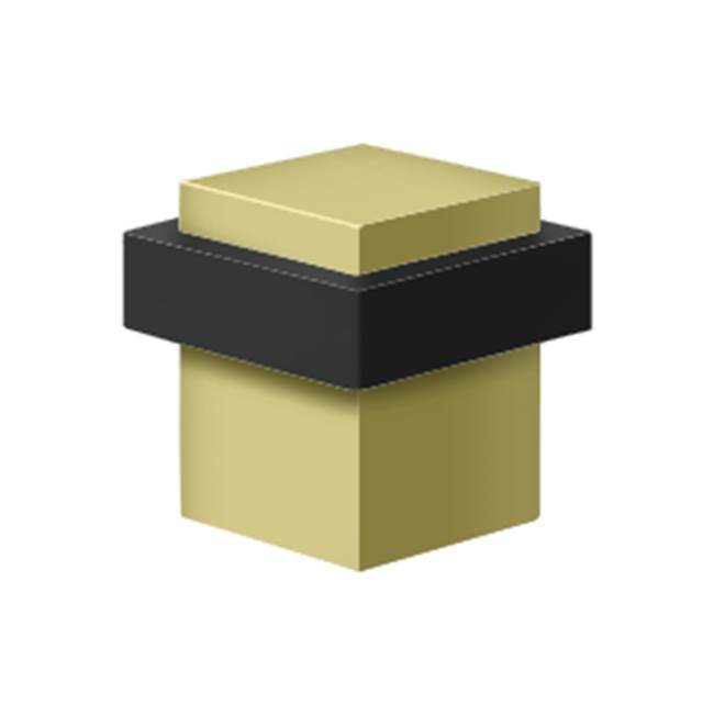Deltana - Square Universal Floor Bumper 1-3/8'', Solid Brass - Polished Brass