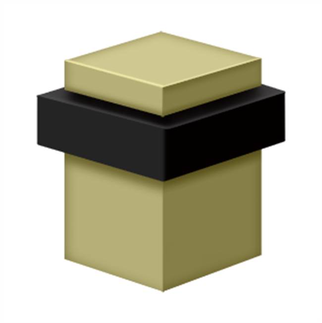 Deltana - Square Universal Floor Bumper 2-1/2'', Solid Brass - Unlacquered Brass