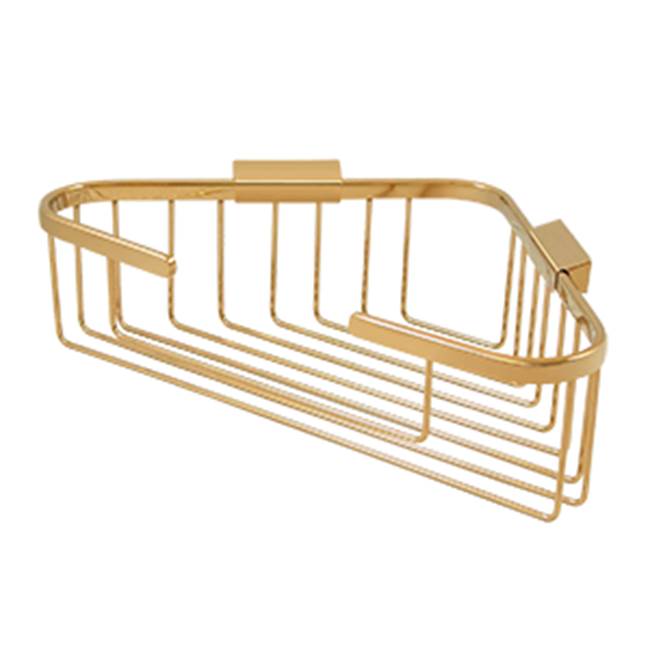 Deltana - Wire Basket, 13-1/4'' x 10-1/4'' Triangular Corner - PVD Polished Brass