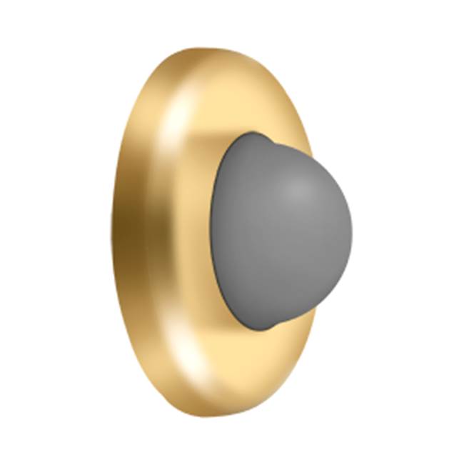 Deltana - Wall Mount Convex Flush Bumper, 2-1/2'' Diam. - PVD Polished Brass