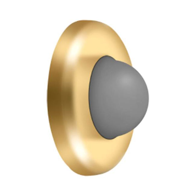 Deltana - Wall Mount Convex Flush Bumper, 2-1/2'' Diam. - PVD Polished Brass